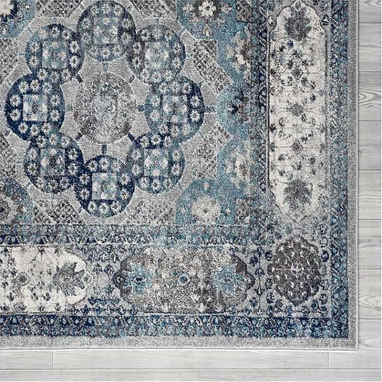 Kirklands Home Area Rugs|Aqua and Gray Alex Loomed Area Rug, 7x9
