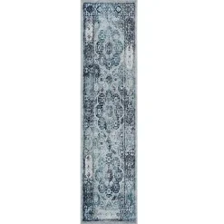 Kirklands Home Area Rugs|Aqua and Gray Alex Runner, 2x6