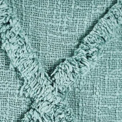 Clearance Aqua Fringe Diamond Lumbar Pillow Pillows