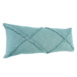 Clearance Aqua Fringe Diamond Lumbar Pillow Pillows