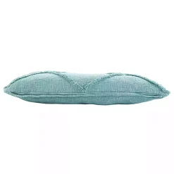 Clearance Aqua Fringe Diamond Lumbar Pillow Pillows