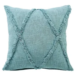 New Aqua Fringe Diamond Pillow, 20 in. Pillows