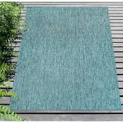 Kirklands Home Outdoor Rugs|Aqua Intertwine Indoor/Outdoorr Area Rug, 6x9 Blue