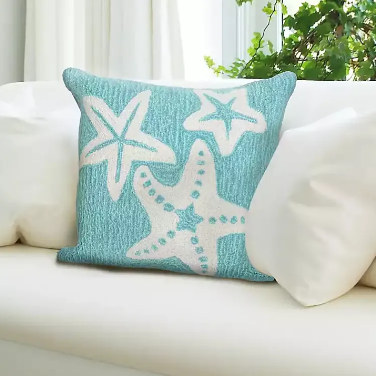 Kirklands Home Outdoor Cushions & Pillows|Aqua Sea Gems Outdoor Throw Pillow