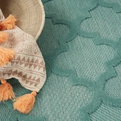 Kirklands Home Outdoor Rugs|Aqua Trellis Indoor/Outdoor Area Rug, 6x9 Blue