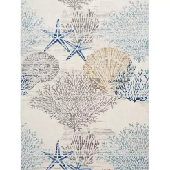 Kirklands Home Area Rugs|Aquamarine Starfish Coastal Area Rug, 5x7