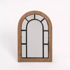 Kirklands Home Decorative Mirrors|Arched Wood and Metal Overlay Tabletop Mirror