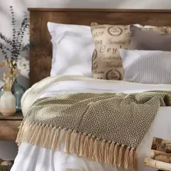 New Artichoke Diamond Fringe Throw Blankets & Throws