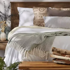 Artichoke Herringbone Fringe Throw Blankets & Throws