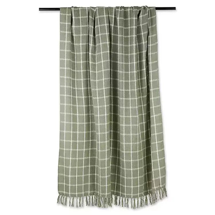 New Artichoke Plaid Fringed Throw Blankets & Throws