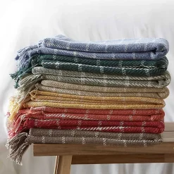 New Artichoke Plaid Fringed Throw Blankets & Throws