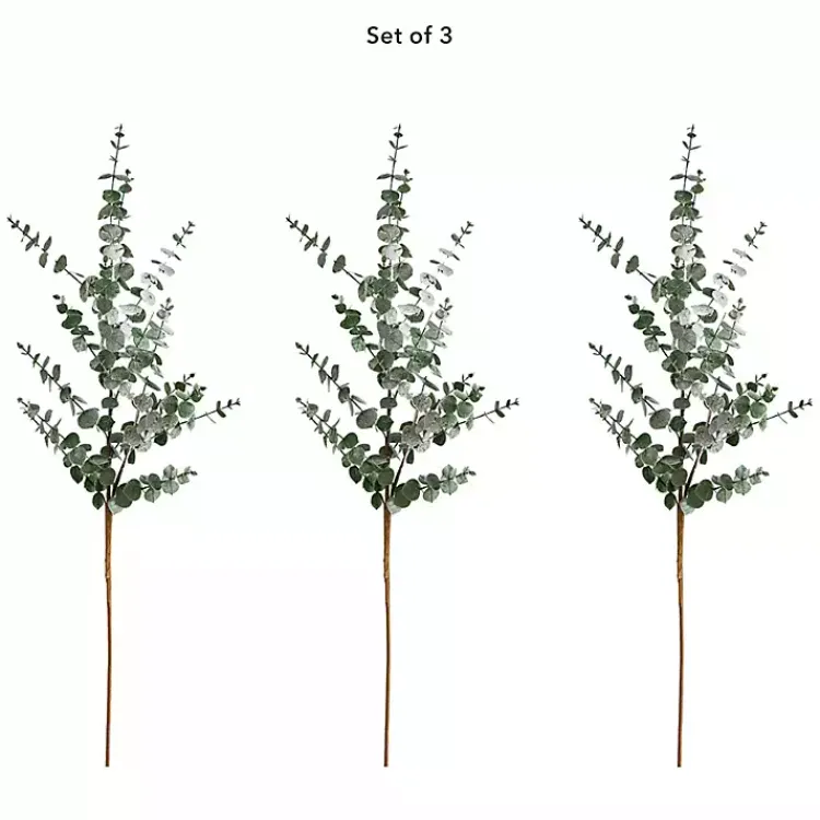 Sale Artificial Eucalyptus Stems, Set of 3 Stems & Bouquets