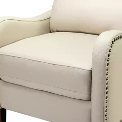 Kirklands Home Accent Chairs|Arturo Leather Wingback Recliner Ivory