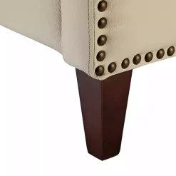 Kirklands Home Accent Chairs|Arturo Leather Wingback Recliner Ivory