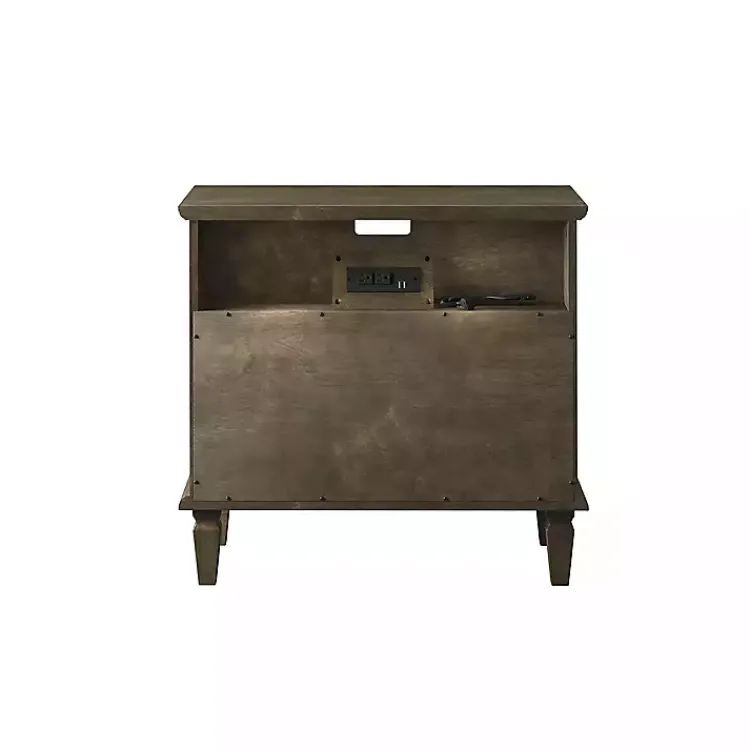 Kirklands Home Nightstands|Ash 2-Drawer Wood Nightstand Brown