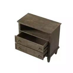 Kirklands Home Nightstands|Ash 2-Drawer Wood Nightstand Brown