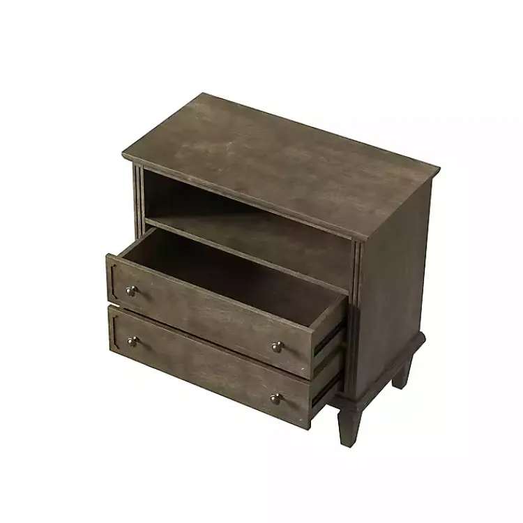 Kirklands Home Nightstands|Ash 2-Drawer Wood Nightstand Brown