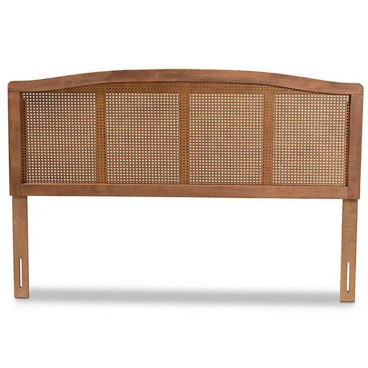 Kirklands Home Beds & Headboards|Ash Walnut Woven Rattan Queen Headboard Brown