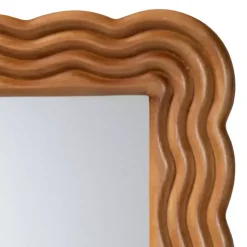 Kirklands Home Decorative Mirrors|Ashely Walnut Brown Wall Mirror