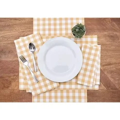 Kirklands Home Table Linens|Ashford Buffalo Check Placemats, Set of 6 Yellow