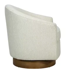 Kirklands Home Accent Chairs|Ashton Cream Swivel Chair with Wood Base White
