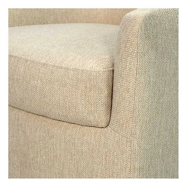 Kirklands Home Accent Chairs|Ashton Swivel Chair with Wood Base Tan