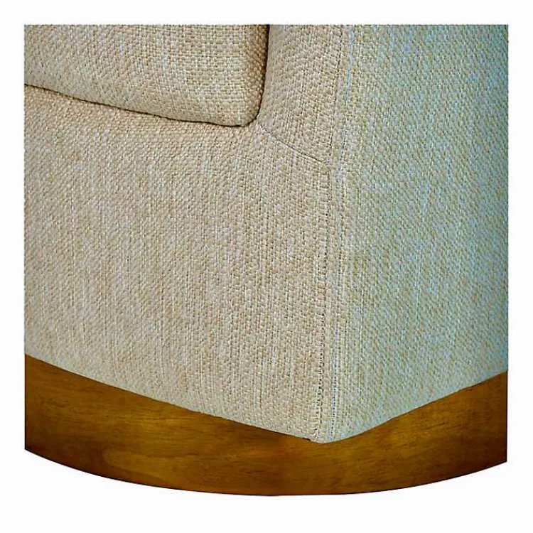 Kirklands Home Accent Chairs|Ashton Swivel Chair with Wood Base Tan