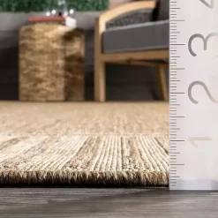 Kirklands Home Outdoor Rugs|Asia Stripe Border Outdoor Rug, 8x10 Brown