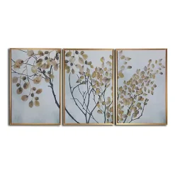 Kirklands Home Canvas Art|Asian Branches Framed Canvas Art Prints, Set of 3 Multi