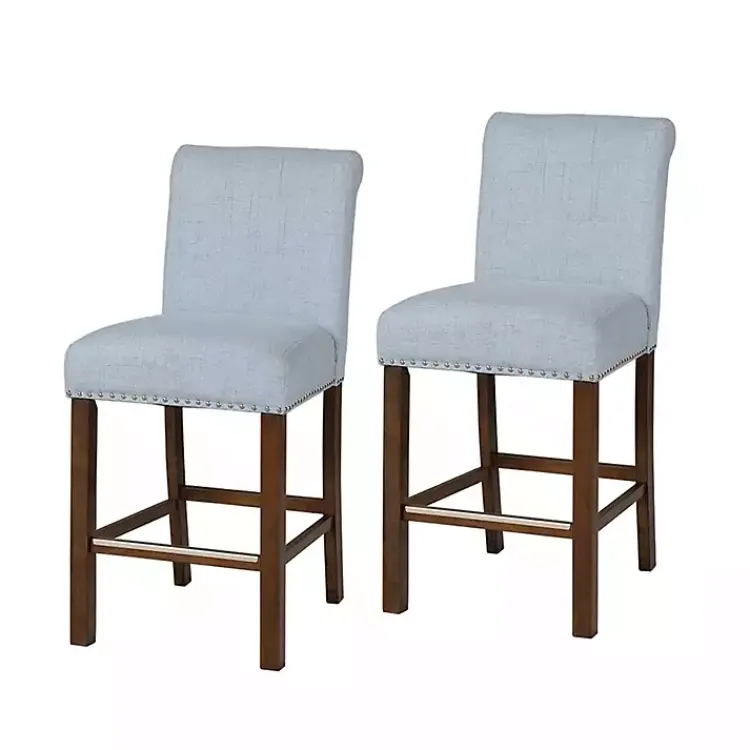 Kirklands Home Bar Stools & Counter Height Stools|Aubrey Upholstered 2-pc. Counter Stool Set Blue