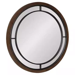 Kirklands Home Decorative Mirrors|Audubon Wood Round Wall Mirror Brown
