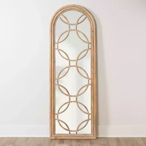 Kirklands Home Full Length & Floor Mirrors|Aurora Natural Overlay Leaner Mirror