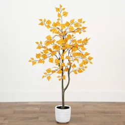 New Autumn Birch Tree in Decorative Planter, 4 ft. Trees & Topiaries