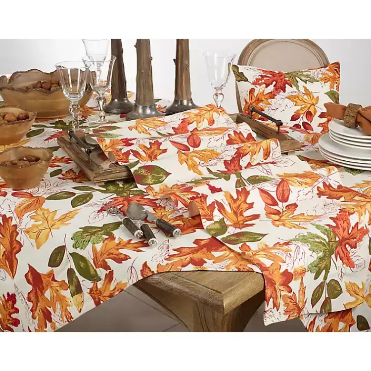 Kirklands Home Table Linens|Autumn Foliage Outline Harvest Table Runner