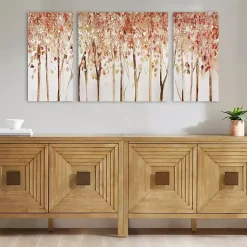 Kirklands Home Canvas Art|Autumn Forest Canvas Art Prints, Set of 3 Orange