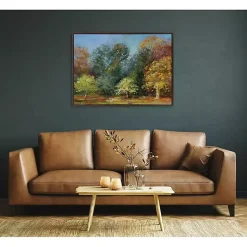 Kirklands Home Canvas Art|Autumn Forest Day Framed Canvas Art Print Multi