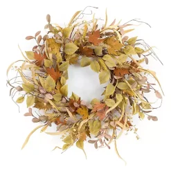 New Autumn Leaves and Straw Wreath Fall