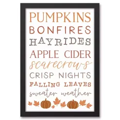 Outlet Autumn Things Framed Canvas Art Print Fall