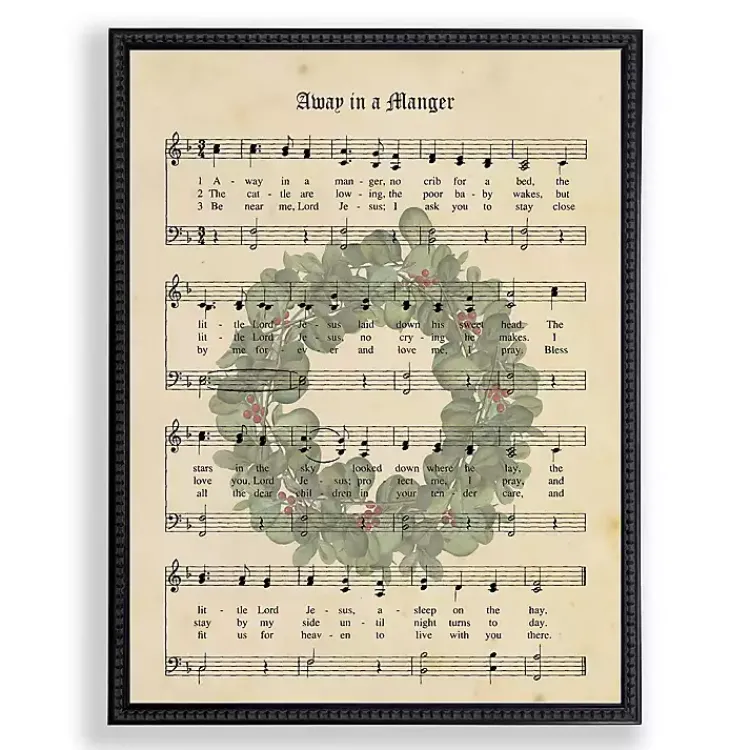 Sale Away in a Manger Hymn Framed Christmas Art Print Christmas Art & Wall Decor