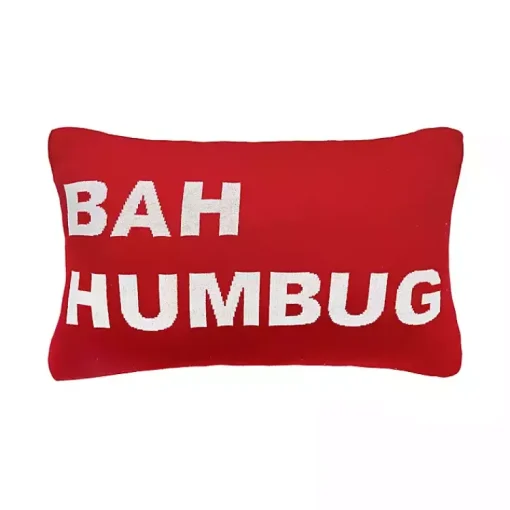 Sale Bah Humbug Reversible Lumbar Pillow Christmas Pillows
