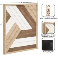 Kirklands Home Wall Plaques|Ballez Geometric Wood Wall Plaques, Set of 3
