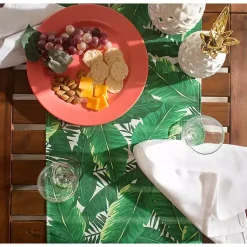 Kirklands Home Outdoor Dining|Banana Leaf Outdoor Table Runner, 108 in. Green