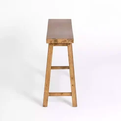 Kirklands Home Bar Stools & Counter Height Stools|Barnwood Wire Brush Sonoma Counter Bench Brown