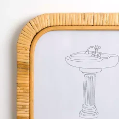 Kirklands Home Wall Plaques|Bath Rattan Wrapped Wall Plaques, Set of 2