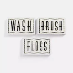 Kirklands Home Wall Quotes & Signs|Bathroom Subway Tile Wall Plaques, Set of 3