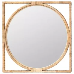 Kirklands Home Decorative Mirrors|Bayan Natural Rattan Wall Mirror