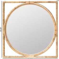 Kirklands Home Decorative Mirrors|Bayan Natural Rattan Wall Mirror