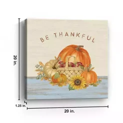 Discount Be Thankful Pumpkins Canvas Art Print, 20x20 in. Fall