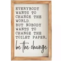 Kirklands Home Wall Quotes & Signs|Be The Change Framed Wall Sign