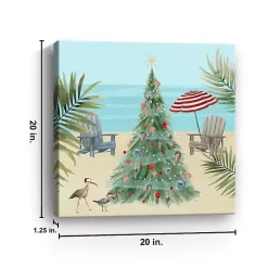 Online Beach Christmas Tree Canvas Art Print, 20x20 in. Christmas Art & Wall Decor